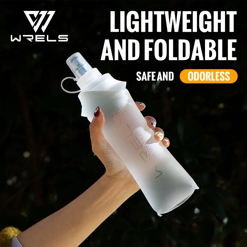 WRELS 250 ml 500 ml weiche Flasche, zusammenklappbar, faltbar, TPU, BPA-frei, Outdoor-Sport, tragbarer Wasserbeutel, Laufen, Camping