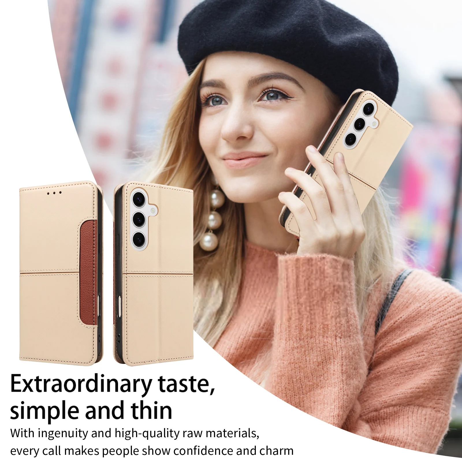 Magnetische Flip-Hülle Schutzhülle für Samsung A57/A56/A55/A17/A16/A15 Anti-RFID-Interferenz Handyhülle Multi-Kartenfach Brieftaschen-Stil Kunstleder Schutzhülle – Detail 6