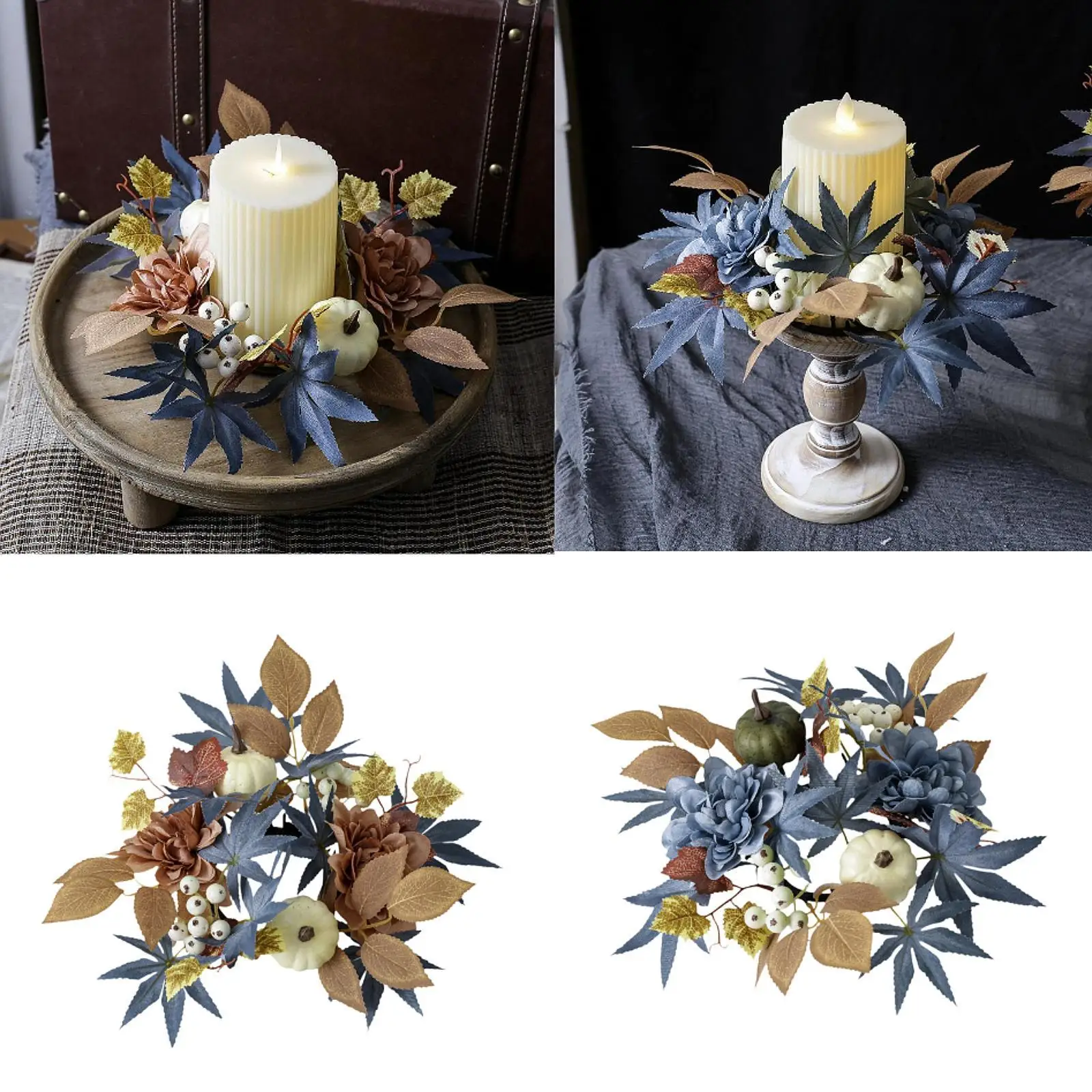 Candle Ring Wreath Stand Tabletop Decoration for Reception Festival Proposal