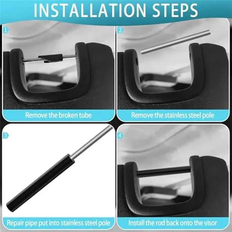6Pcs Sun Visor Repair Tube Kit For Wrangler JK JKU 2007-2017 Driver Passenger Side Sun Visor Repair Tube Kit-A67F