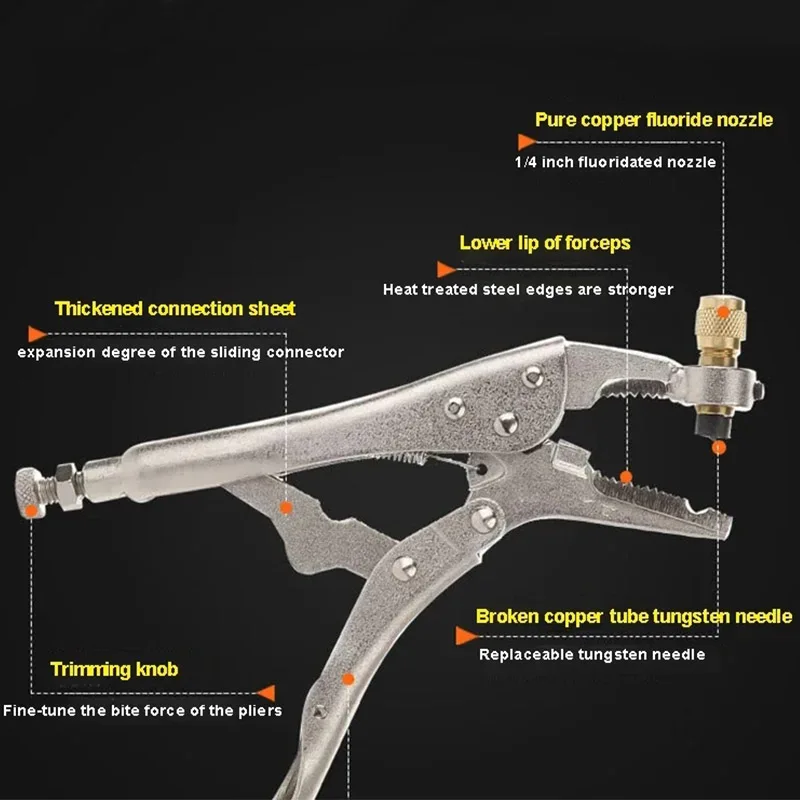 Refrigerant Recovery Clamp Air Conditioner Tube Locking Plier Refilling Pliers For Welding Locking Plier RepairTool