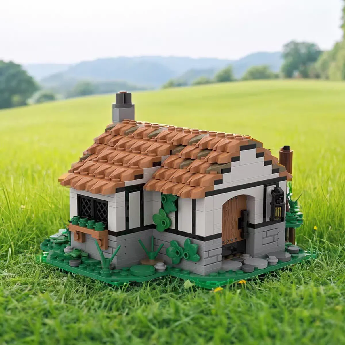 MOC Eeuw Cottage Kasteel Tavern Modulair Model Bouwstenen Middeleeuwse Viking Stijl Bakstenen Tavern Cottage Puzzel Speelgoed Kid Gift