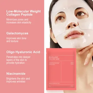 1-10 pces bio colágeno máscara facial encolher poros hidratação profunda durante a noite máscara hidratante refrescante brilho rosto cuidados com a pele 10 principais vendas filme de colageno - №1