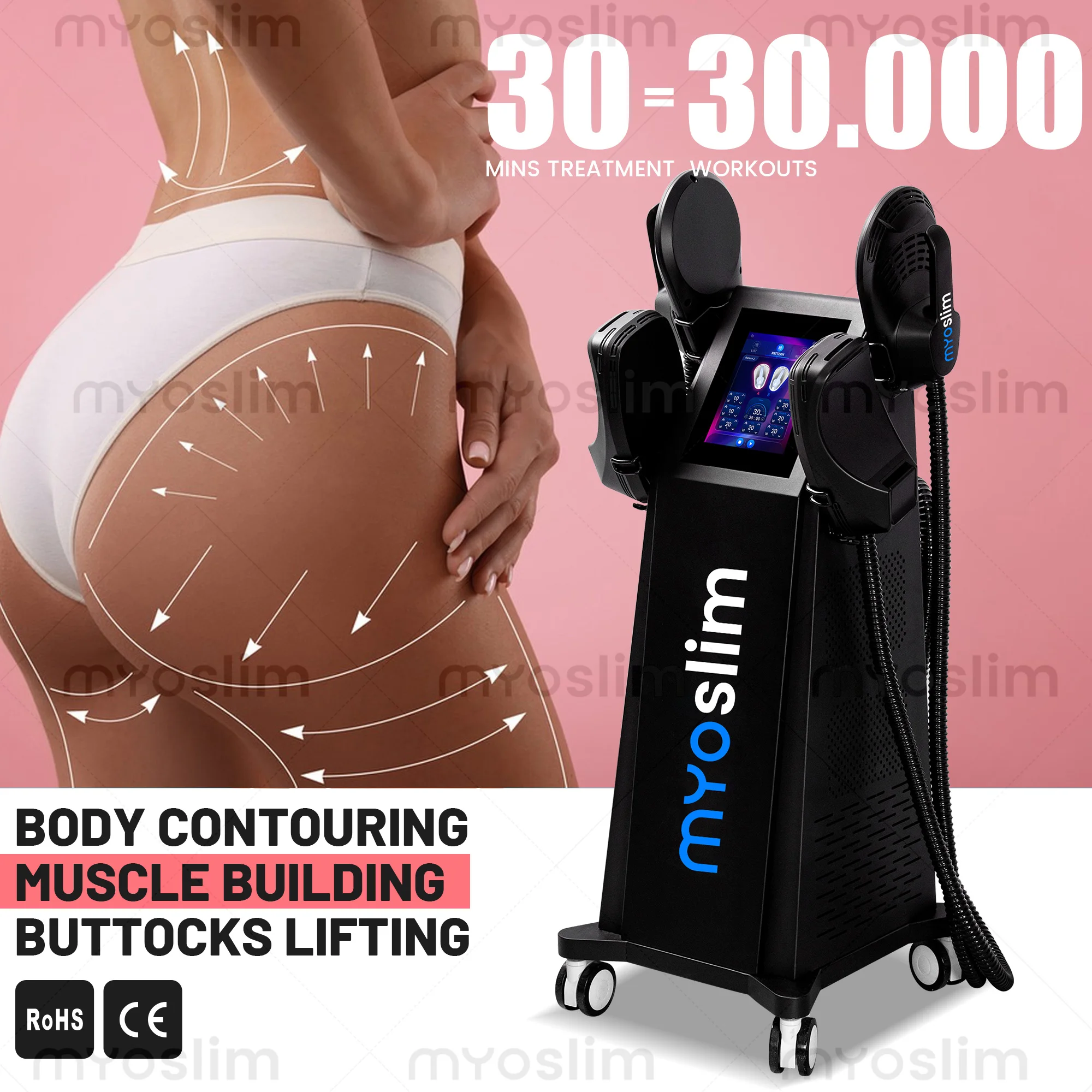 Myoslim RF High‑Intensity Vibration Pulse Electromagnetic EMS Body Sculpt Device For Muscle Building And Fat Reduction