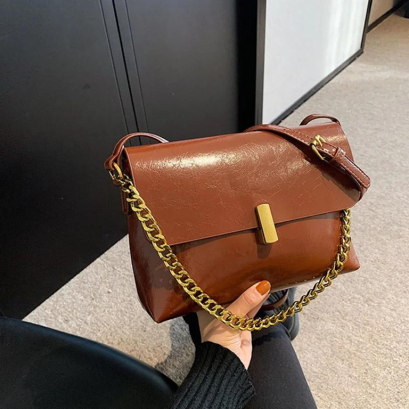 Bolsos de mano para mujer hechos de cuero con estampado de Gully Boasting Paris famoso aspecto vintage limpio y diario ​