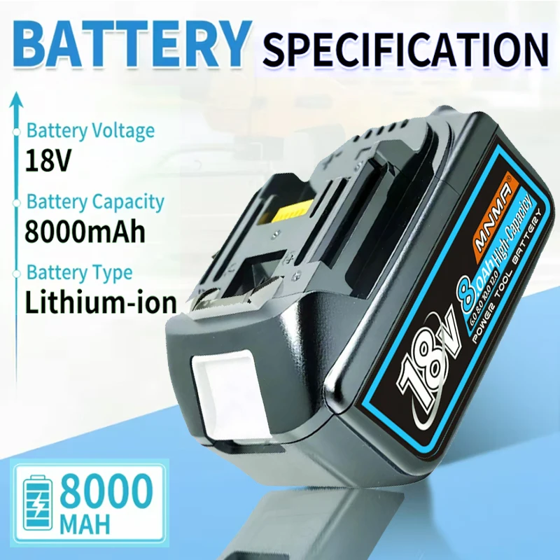 

18V 6.0Ah Battery, Replacement For Makita BL1860B BL1850B BL1840B BL1830B BL1815B, High-Capacity, Long Lifespan, Li-ion