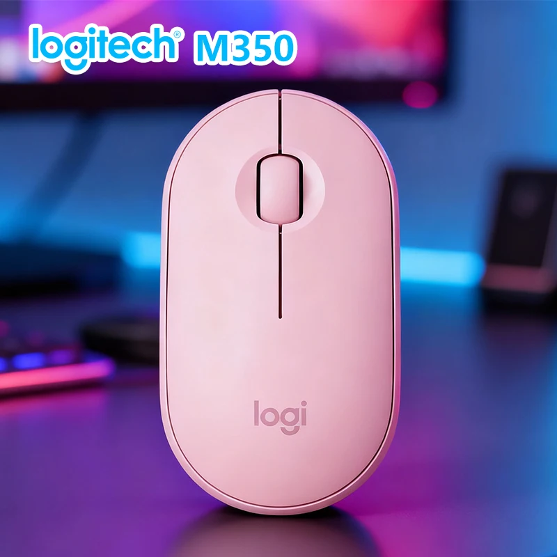 

Оригинальная беспроводная мышь Logitech M350 Pebble, двойной режим Bluetooth и 2,4 ГГц, бесшумный щелчок, тонкий портативный дизайн для ПК Mac iPad