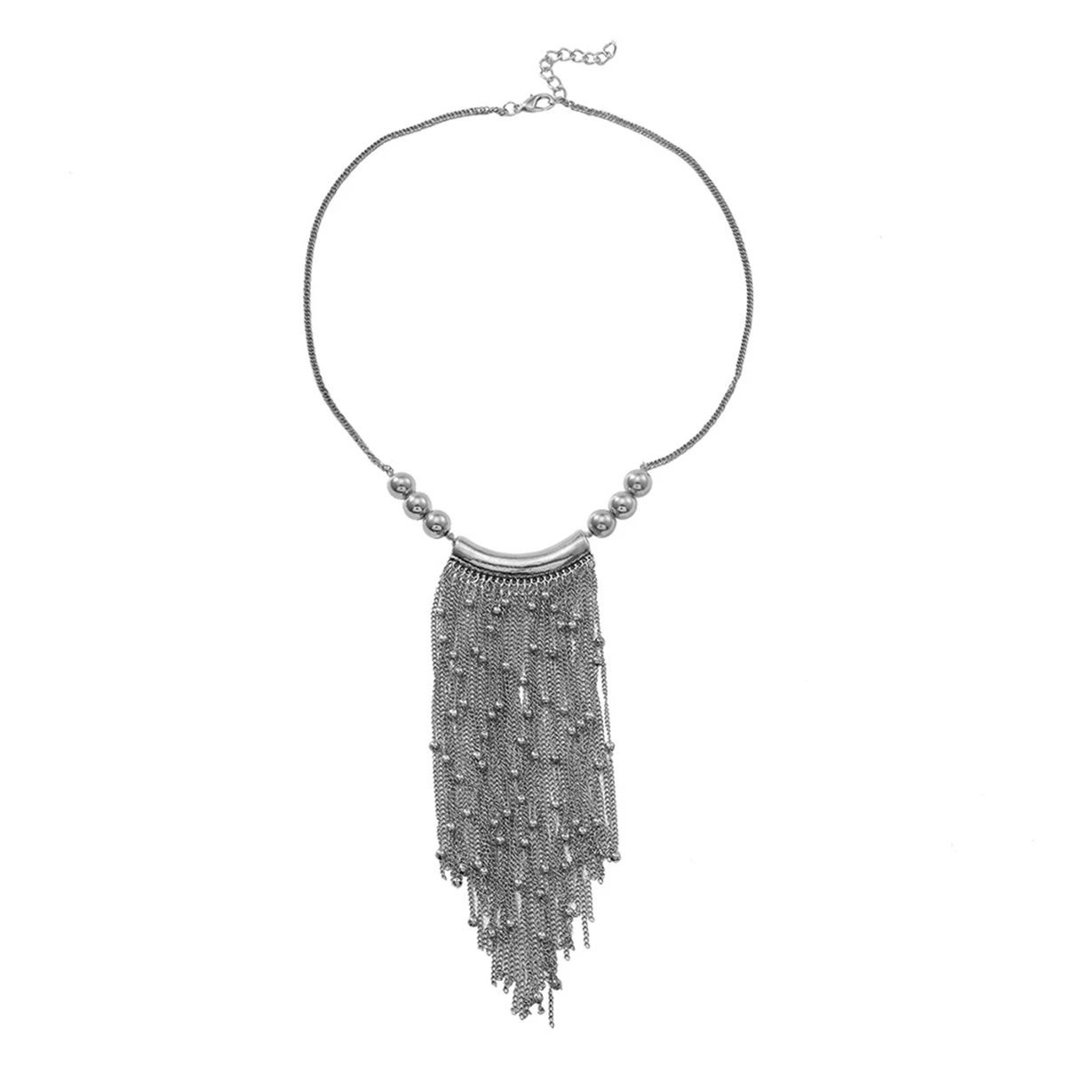 

2025 ZAA Long Metal Chains Beaded Tassels Necklaces for Women Fashion Pendant Necklace Holiday Party Jewelry Gifts