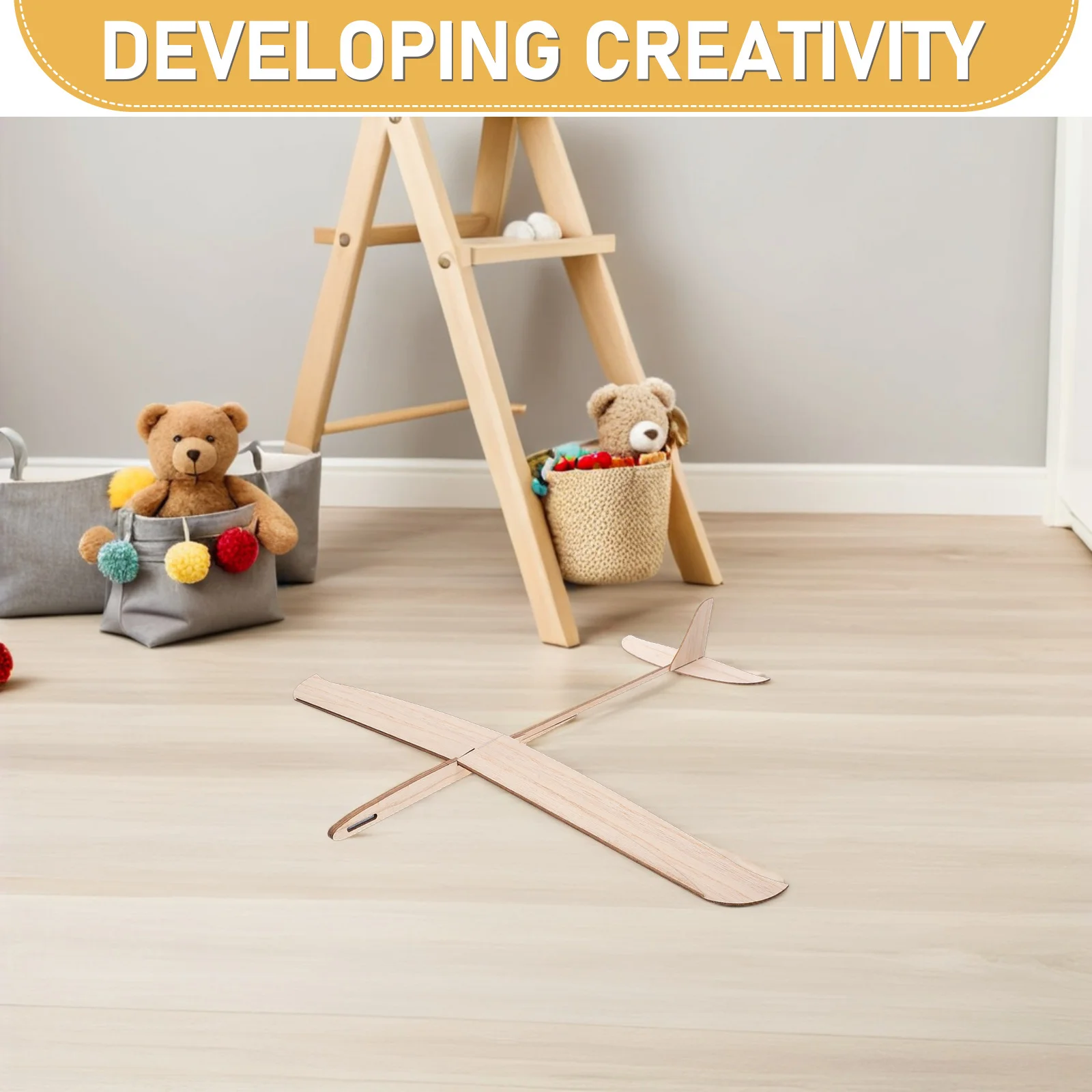 나무 비행기 키트 미완성 목재 비행기 DIY 조립 교육용 글라이더 바이플레인 학교 프로젝트 비행