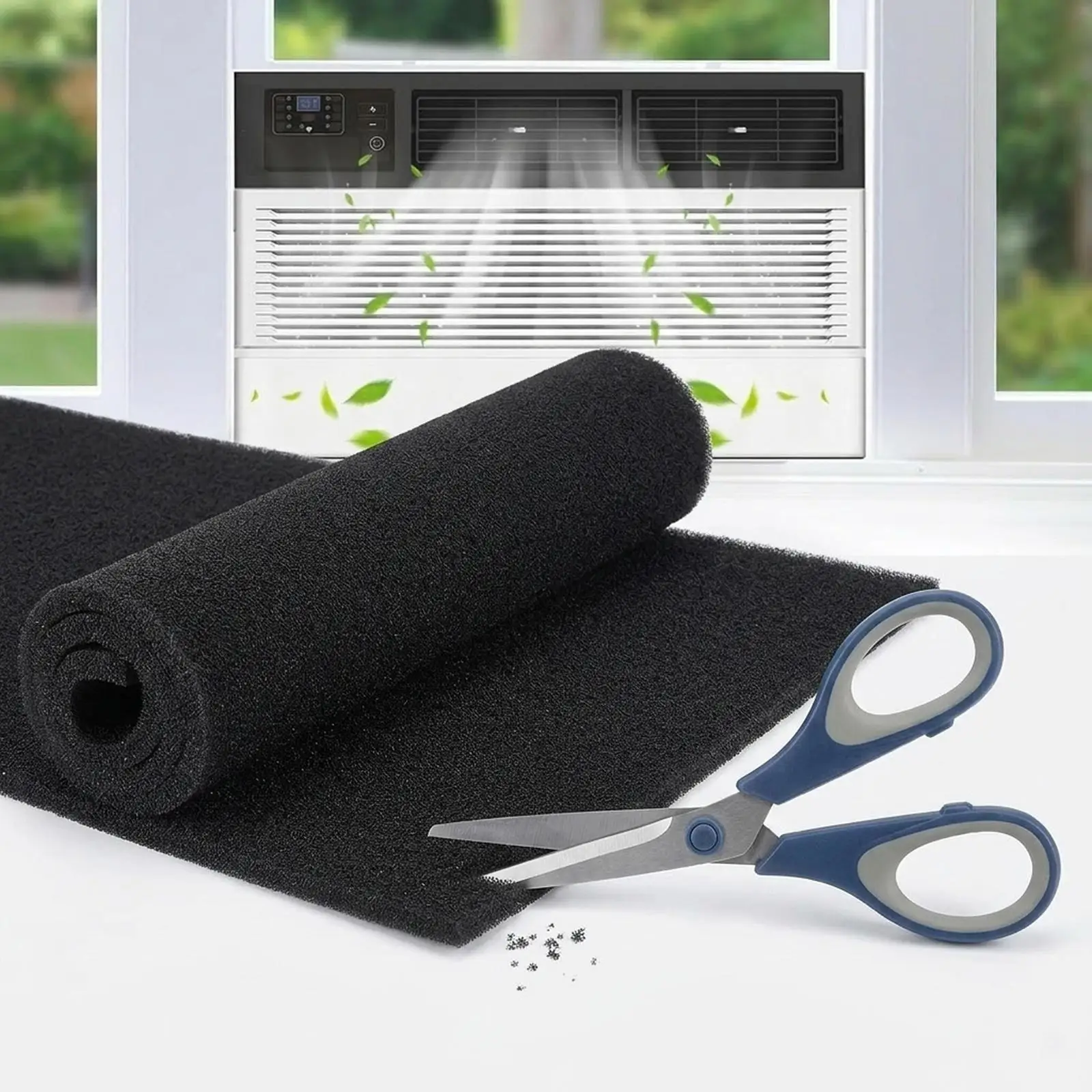 Air Conditioner Filter Foam Sheet Reusable Cut to for Vents Range Hoods Computer Fans