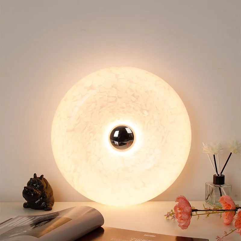

Donut Lamp Orange Creative Round LED Lights Indoor Home Decoration Lighting Living Glass Lamps Room Bedroom Touch Wall Light