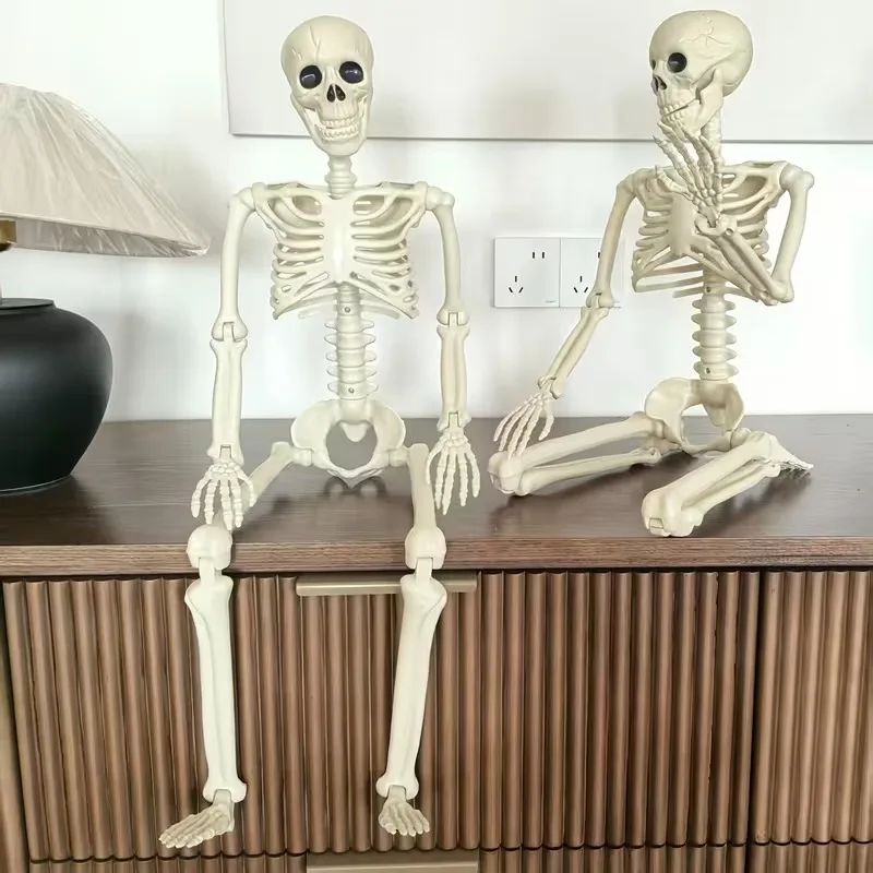 90cm Skeleton Model Fake Sculpture for Home Garden Haunted House Decorative Horror Theme Carton-Packed Decoration