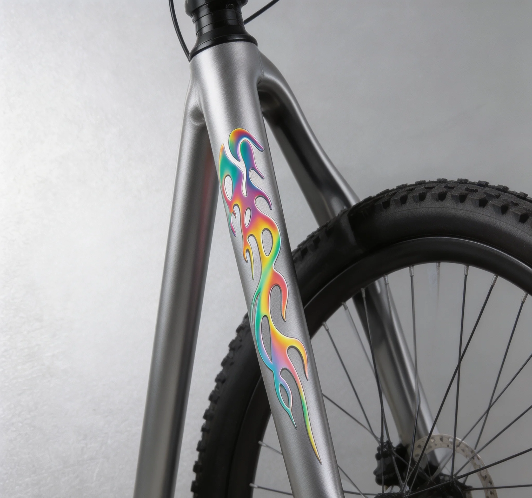 Colorful Cool Flame Strip Bike Stickers, UV Waterproof Decals for Mountain & Road Bike Top Tube and Front Fork