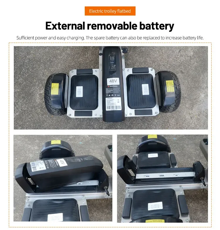 

Portable Electric Flatbed Cart Balanced Cargo Scooter and Hand Truck for Material Handling Equipment