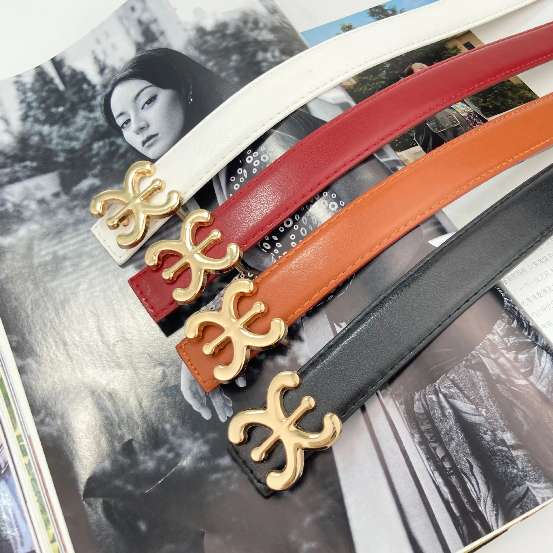 Trendy Korean Style Women Multi-Color Denim Belt Versatile All-Match Trouser Strap for Jeans Pants Dresses Daily Casual Wear