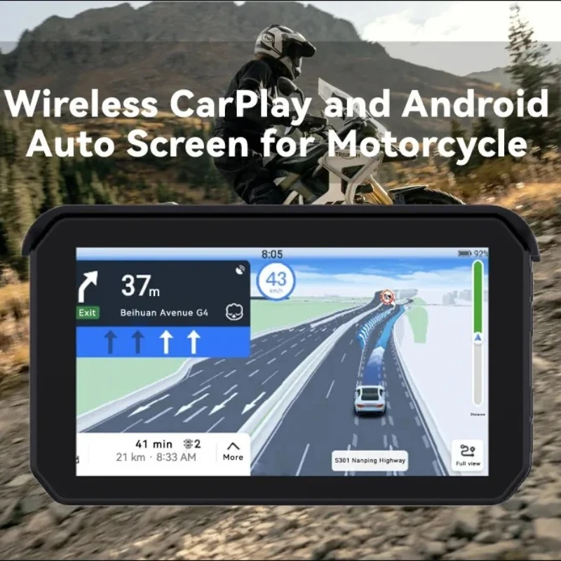 1080P 5 Inch Portable Global Positioning System Navigation Waterproof Motorcycle Carplay/Android Automatic DVR