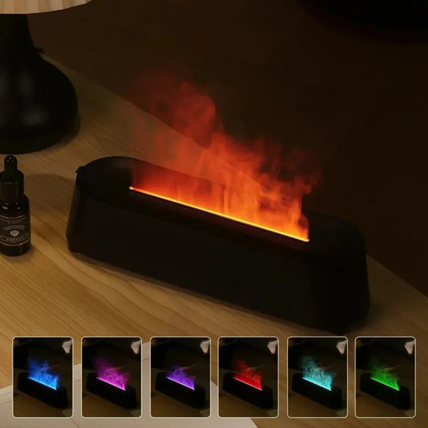 Diffusore di fiamma telecomandato Umidificatore Ad ultrasuoni Mist Maker Fogger Led Lampada a fiamma di olio essenziale 7 colori Difusore