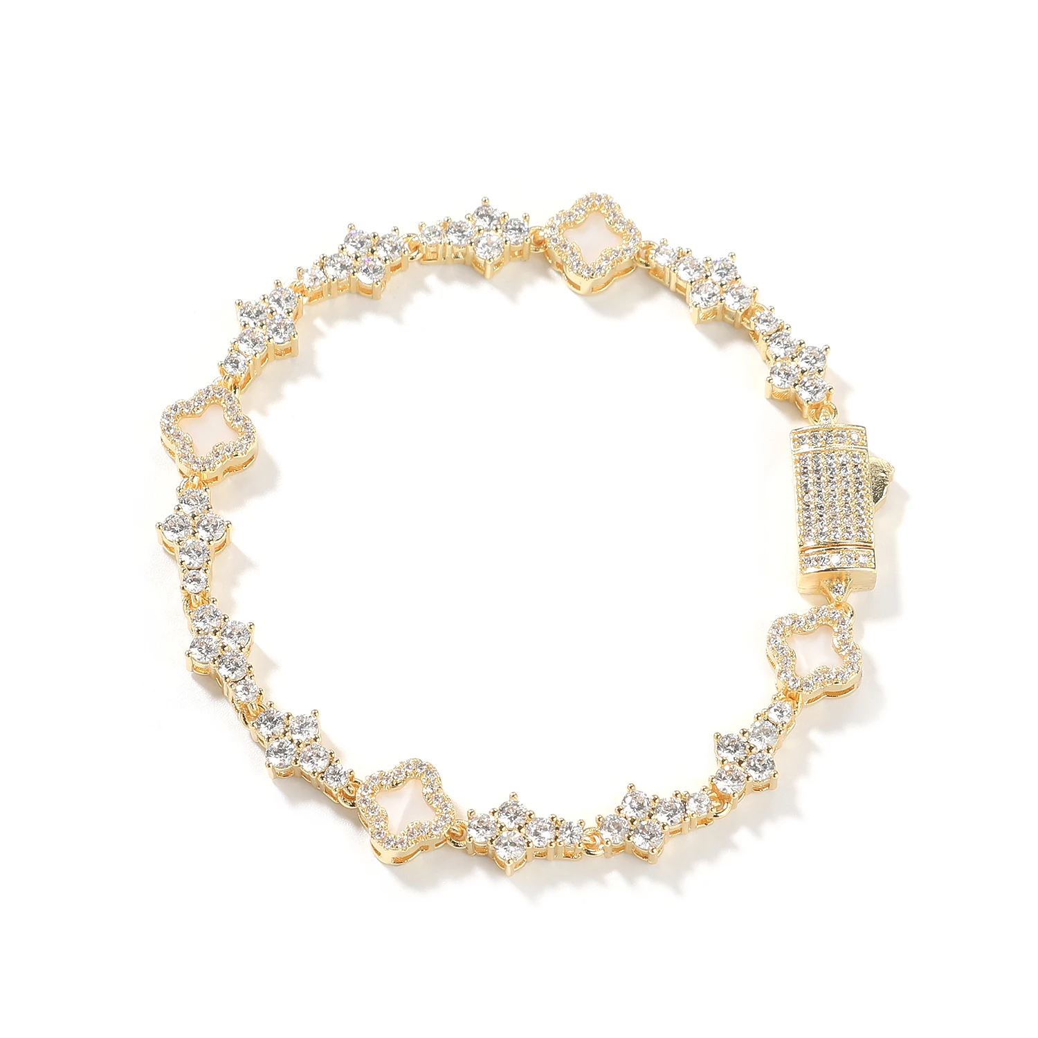 TBTK クローバーチャームブレスレット ハニカムテニスチェ - Tennis Bracelet Cubic のレビューと価格