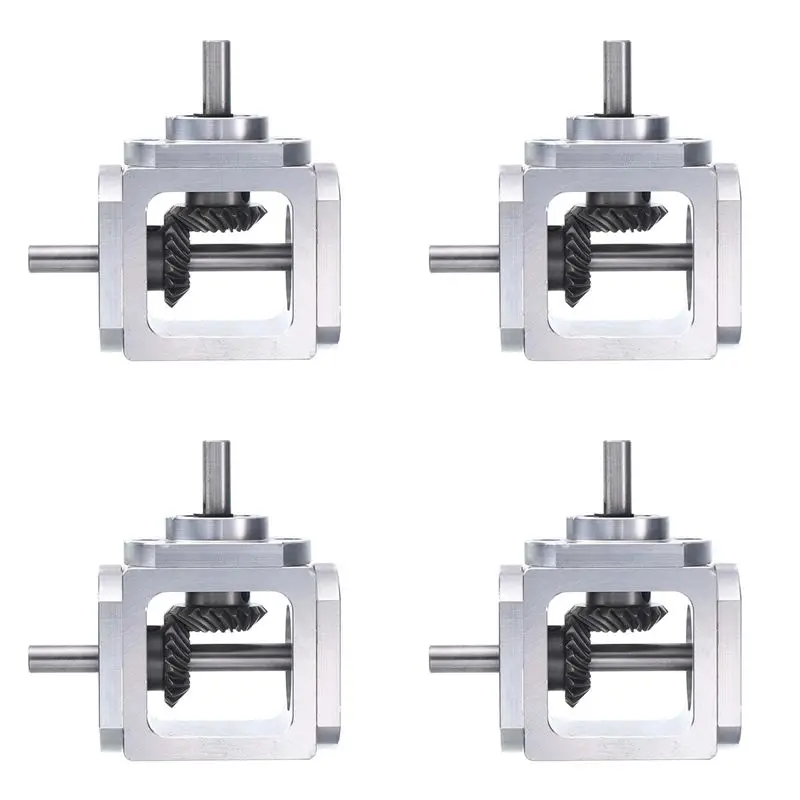 ABKJ-4X Gear-Box 90 Degree Right Angle Bevel Gear-Box 1:1 Single Output Shaft 1 Module 20 Teeth Bevel Gear Aluminum Frame