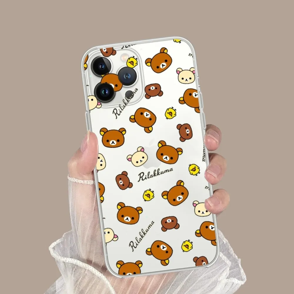 cartoon cute Rilakkuma Phone Case For iPhone15 14 12 13 11 Pro Max XR X XS MAX 15 14 13 Pro 15 plus