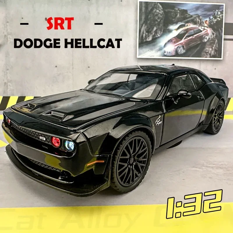 Dodge Hellcat SRT Legierung Automodell Simulation Maßstab 1:32 Diecast Spielzeug Fahrzeuge Kinder Jungen Auto Geschenk Kollektive Miniatur Voiture