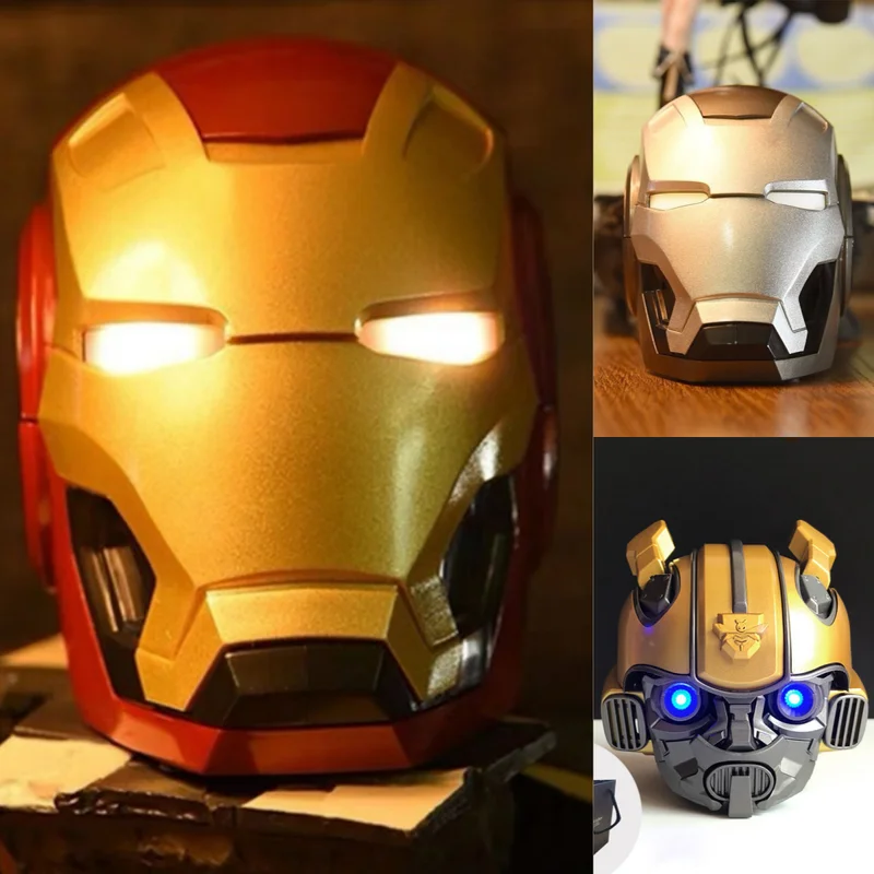 

Bluetooth-колонки Iron Man, портативные Hi-Fi мини-динамики со светодиодной подсветкой, легкая настройка, сопряжение, игрушки, подарки