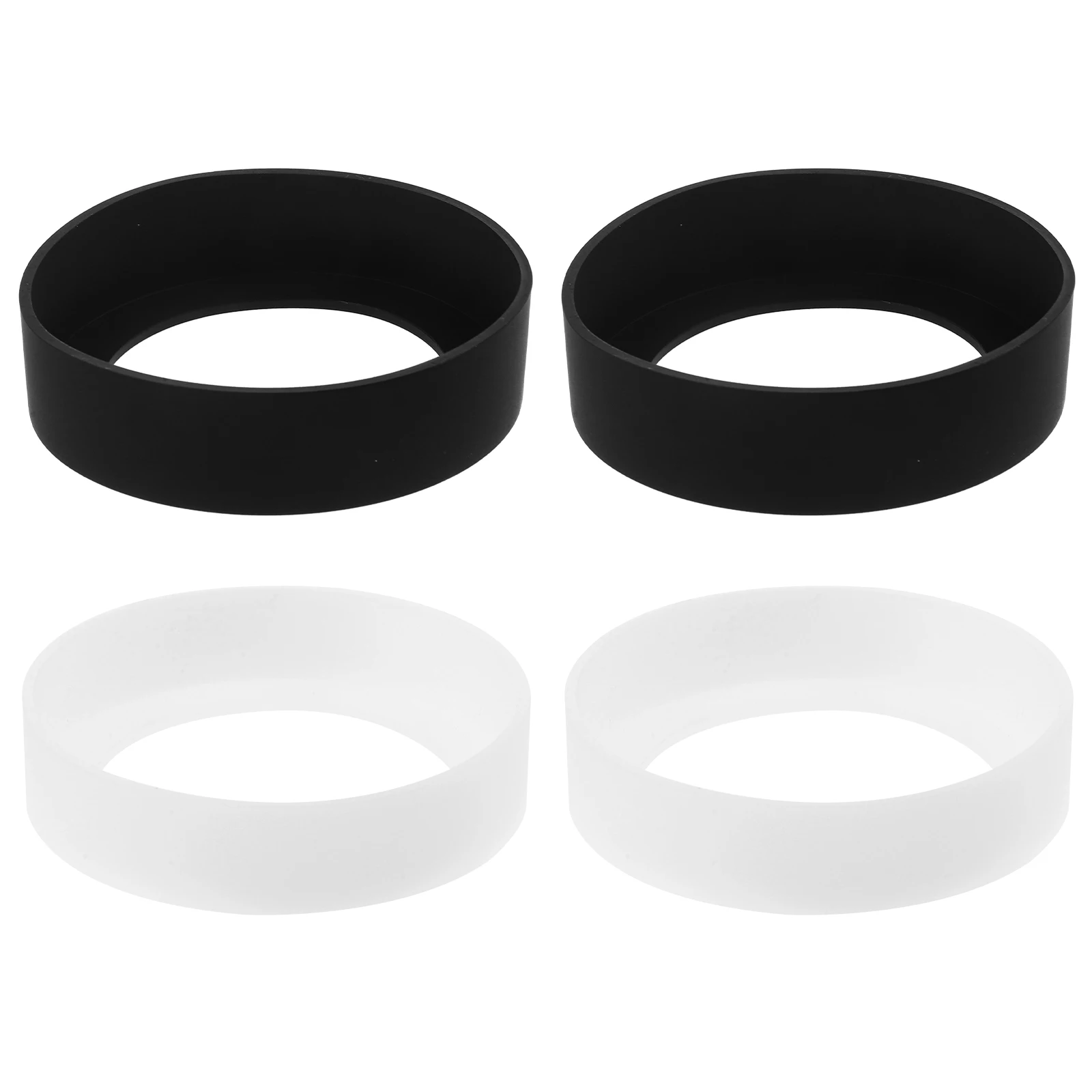 

4 Pcs 8cm Silicone Boot for Water Bottle Bottom Protector Non Skid Reusable Bottle Supplies Black White