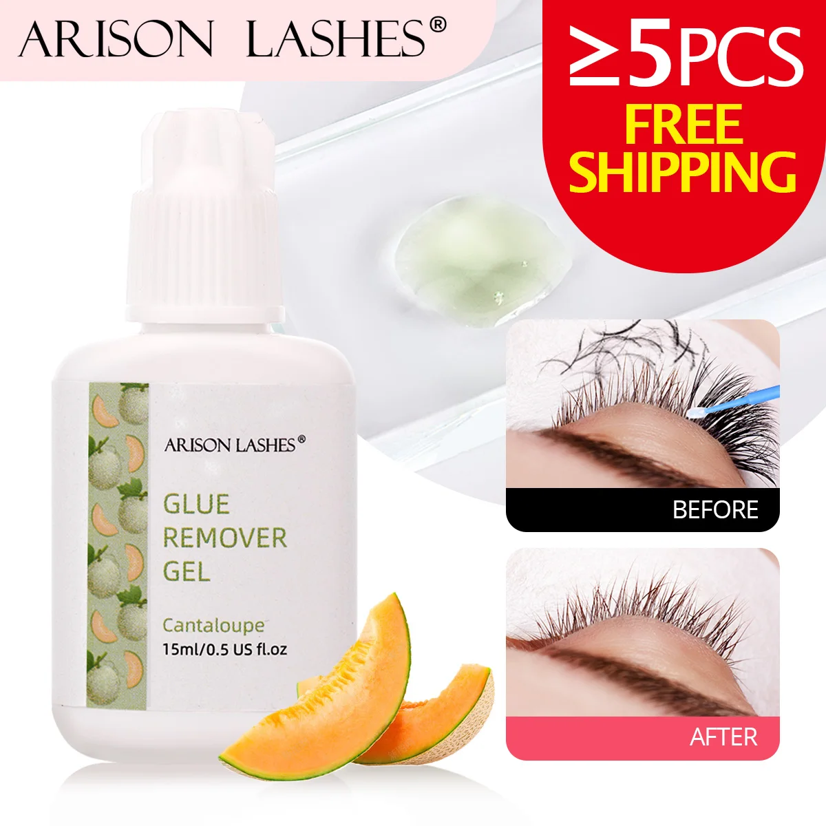 ARISON15ml Eyelash Extension Remove Gel Zero Stimulation 60 seconds Quickly Dissolves Lash Glue Adhesive Lash Lift For Wholesale