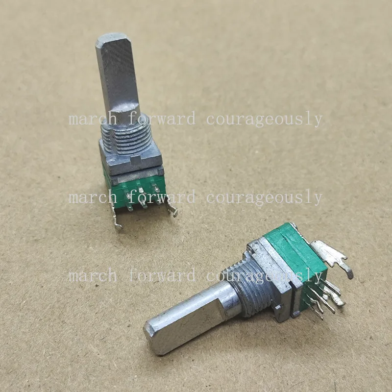 10pcs for Di Feng DELTA09 type horizontal dual 6-pin with bracket potentiometer C502C50K. The adjustment handle length is 20MM.