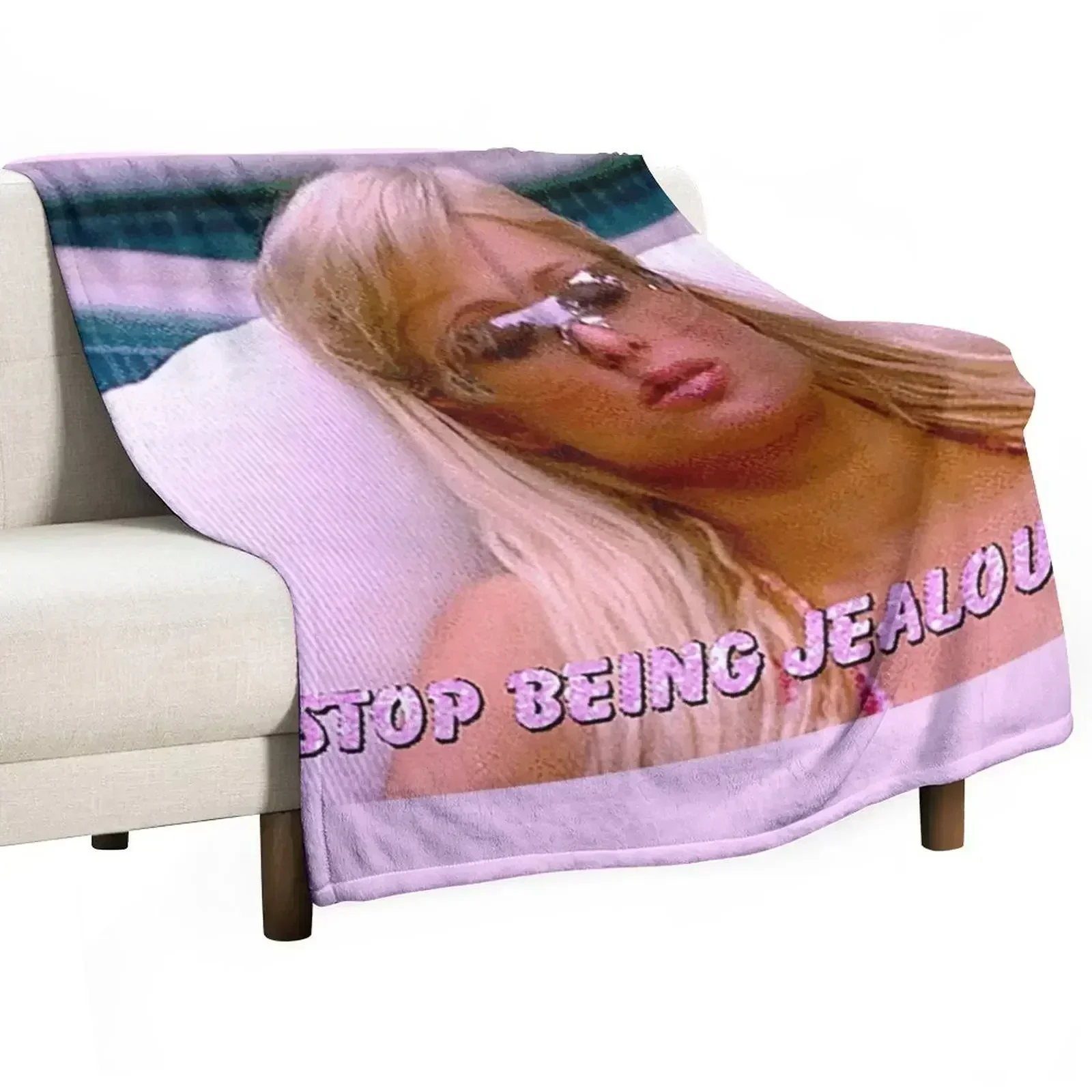 stop being jealous Throw Blanket Flannels Bed linens Plush wednesday Soft Big Heavy Blankets
