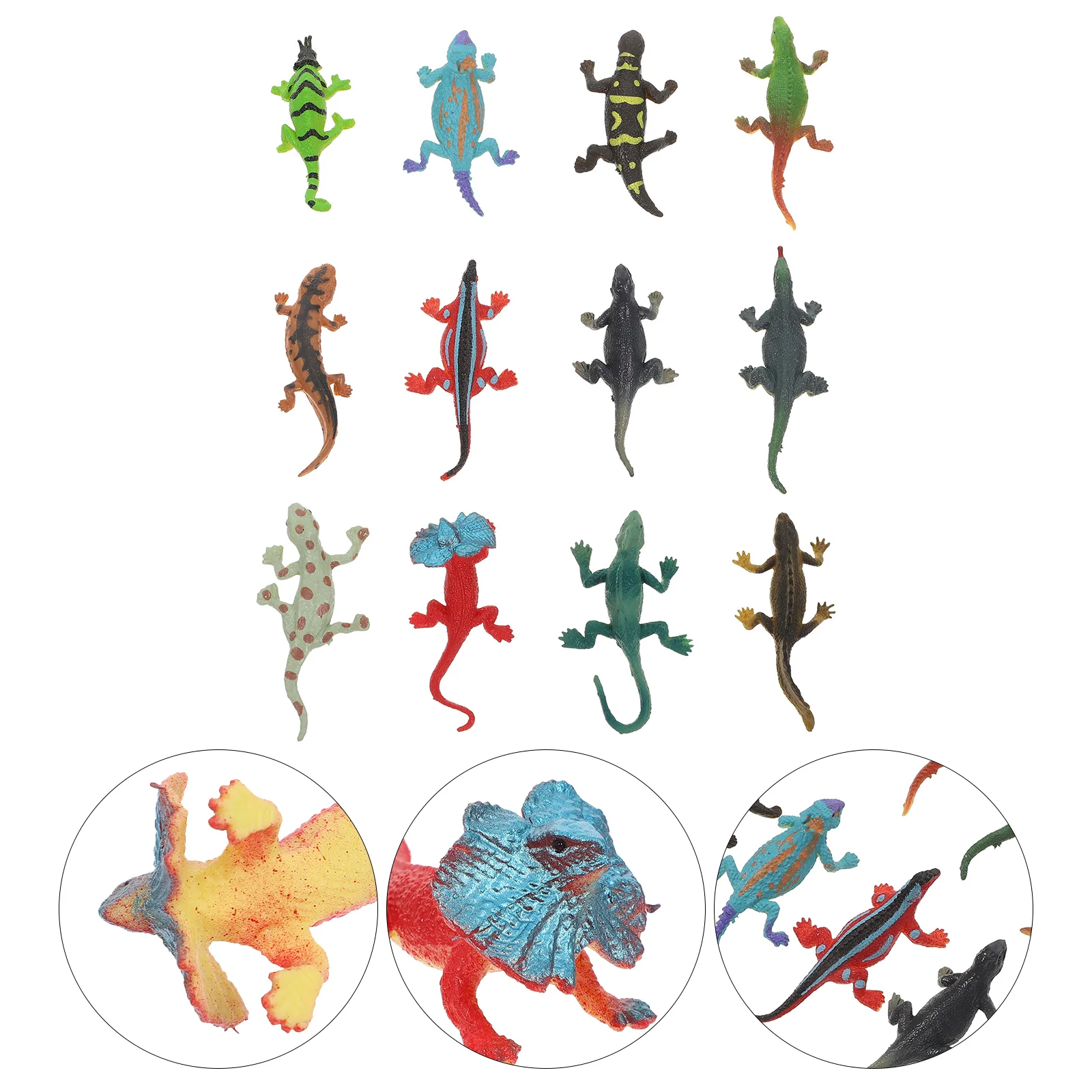 12 Pcs Toy Toys Artificial Lizard Simulation Adornment Decorate Desktop Reptile Model Kids Reptilians Realistic Child