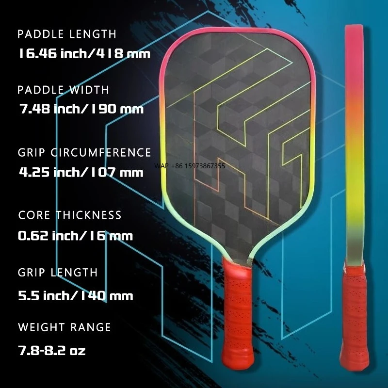 

USAPA HTPICK T700 PP 16mm 18K Carbon Fiber-Titanium Pickleball Paddle 3D Stereoscopic Pattern Surface Textured Grip for Power