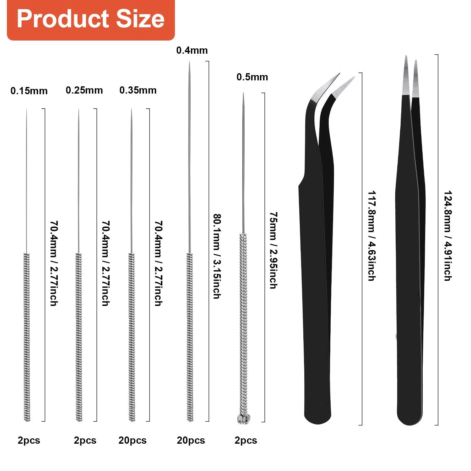 N35R_DU 48Pcs 3D Printer Nozzle Cleaning Kit with Transparent Storage Box