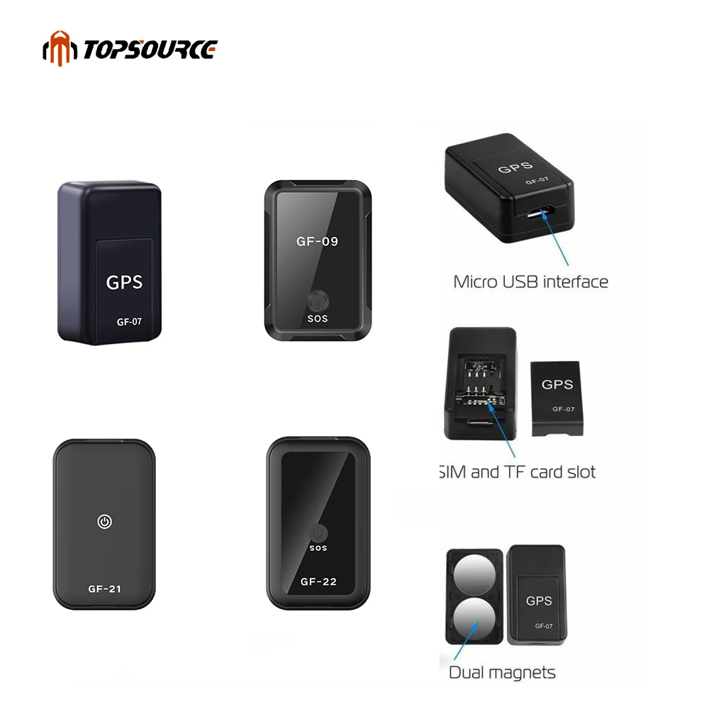 TOPSOURCE Wireless Mini GPS Tracker GF-07 GF-09 GF-21 GF-22 Magnetic Mount Car Motorcycle Real Time Tracking Anti-lost Locator