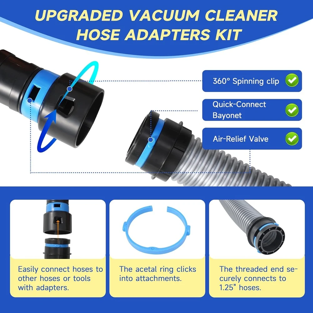 

DT35BG 20FT Hose Power Tool Kit, 2-1/2" Dust Collector Hose Connection,for Home & Shop Vacuum System,Table Saw, Sander