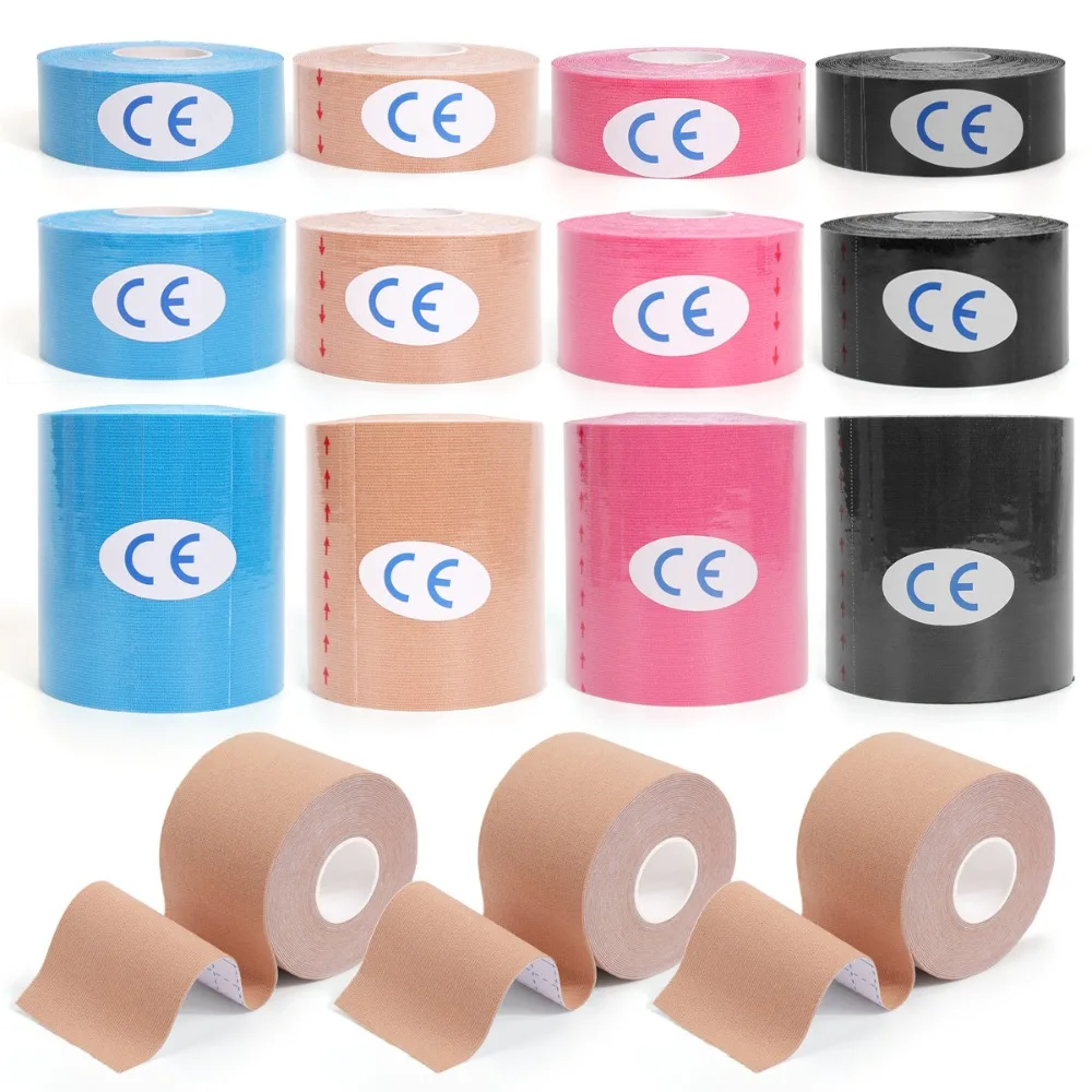 Image of 2,5/5/10cmx5m Kinesiologie-Tape Wasserdichte Elastische Aufkleber Athletische Bandage Muskel-Sportunterstützung Schmerzlinderung Regenerationsschutz