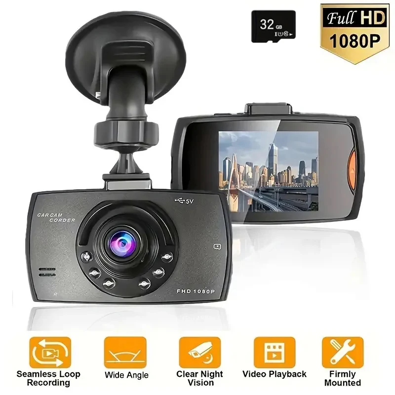 Full HD DVR dashboard camera, 1080P tachograph, driving recorder, cycle recording, night vision, wide Angle camera, G30