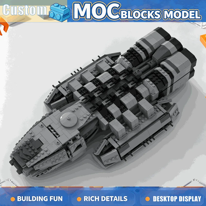 1445PCS Sci-Fi Space Battlestar Warship Model Building Blocks MOC Custom Puzzle DIY Creative Assembly Educational Toy Collection