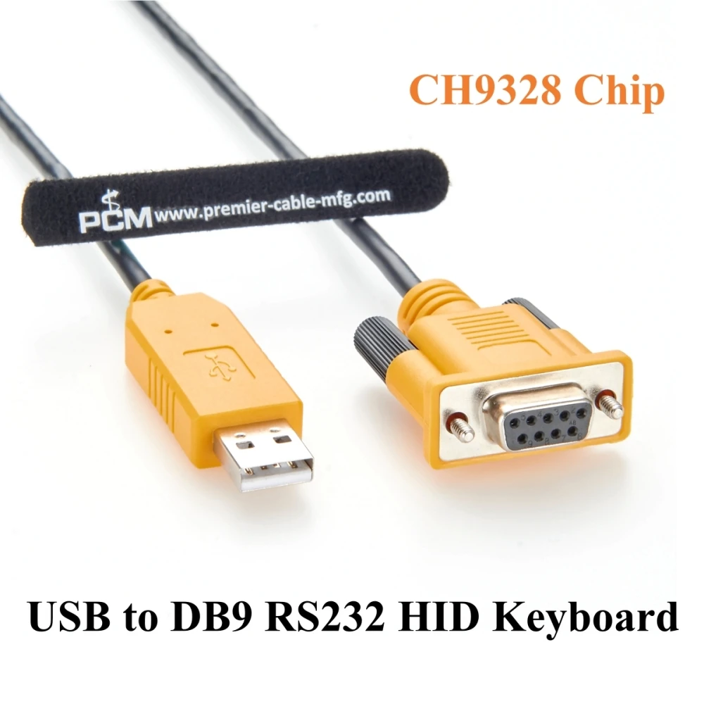 

DB9 RS232 Female to USB HID Keyboard Cable with CH9328 Chip D-Sub 9Pin to USB for Barcode Scanners, POS, Windows, Linux, Android