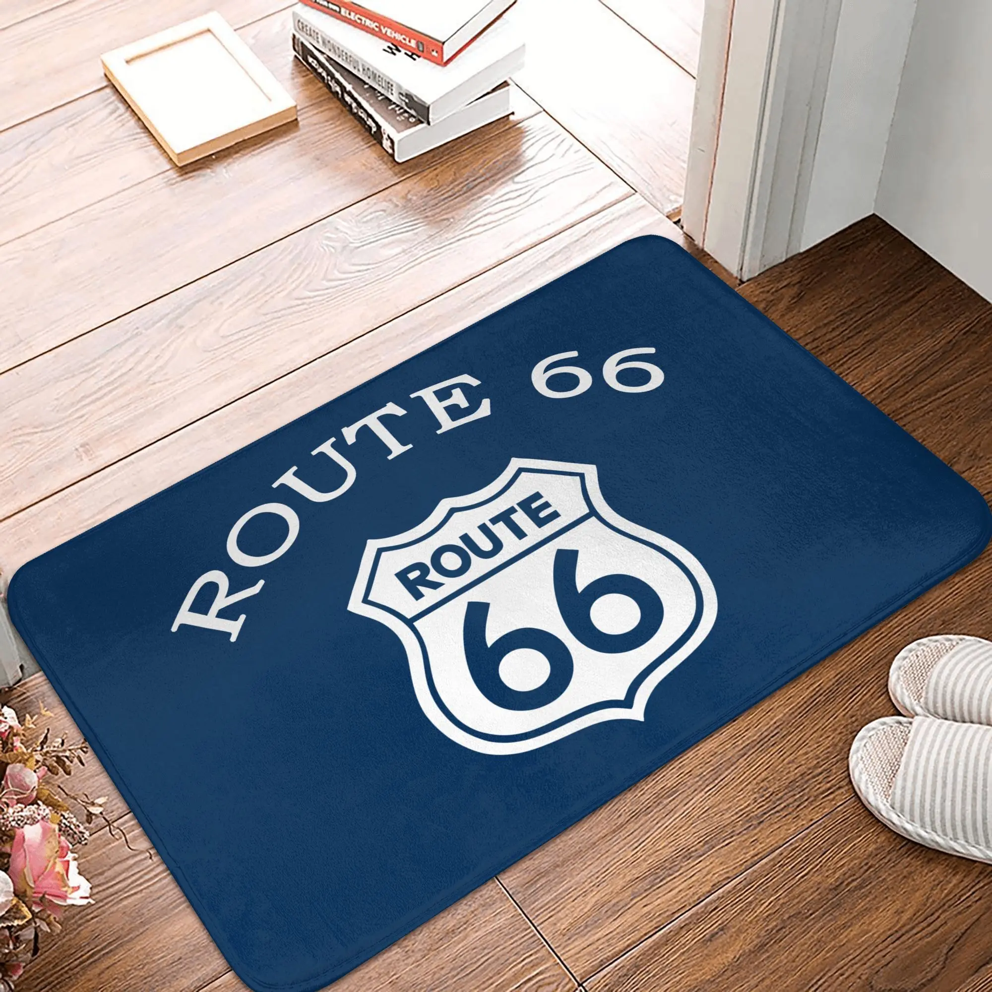 Route 66 Front Door Mat Anti-Slip Outdoor Waterproof Americas Highway Doormat Kitchen Balcony Entrance Rug Carpet
