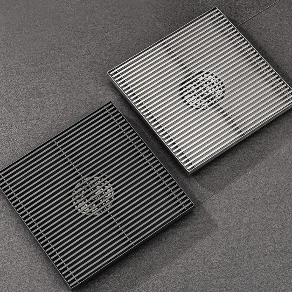 Stable Structure 304 Stainless Steel Floor Drain Large Flow Row Design Bath Drain Anti Odor Drain Cover Bathroom Use