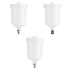 3 Pcs 600Ml Plastic Hvlp Paint Cup Pot For Sata Sprayer Cup Connector Jet Paint Sprayer Durable Easy Install Easy To Use