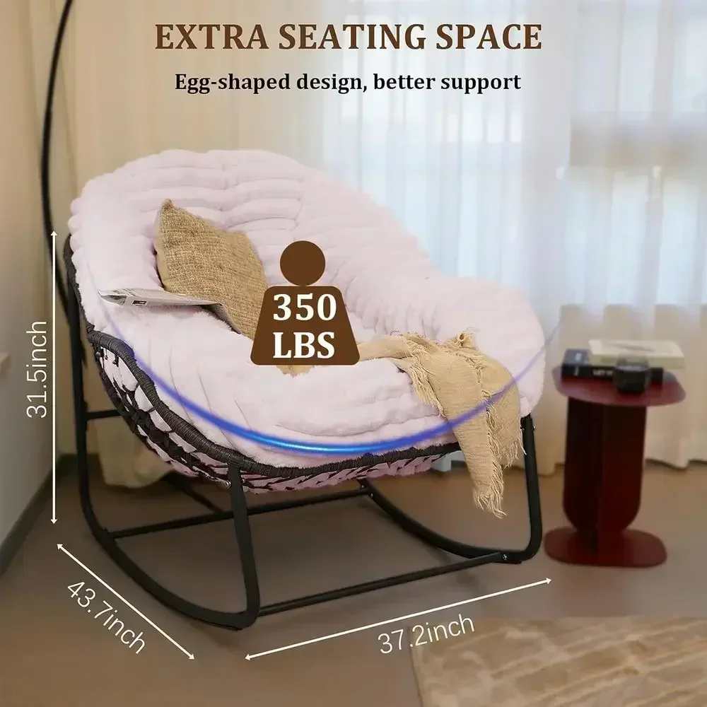 Outdoor Wicker Egg Chair, Oversized Papasan with Cushion, Perfect for Patio and Garden Relaxation in 2026 Spring