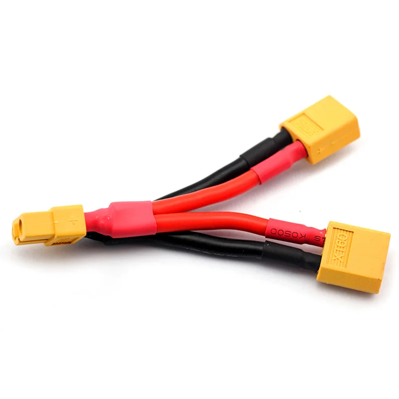 30PCS Amass XT60 Dual Extension Y Splitter Wire 12AWG Silicone Copper Parallel Battery Connector Adapter Cable RC Lipo Battery