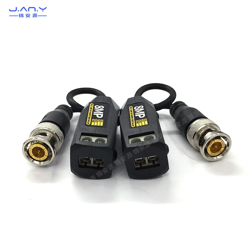 8mp HD twisted pair transmitter passive video transmission converter coaxial screw network cable to BNC terminal