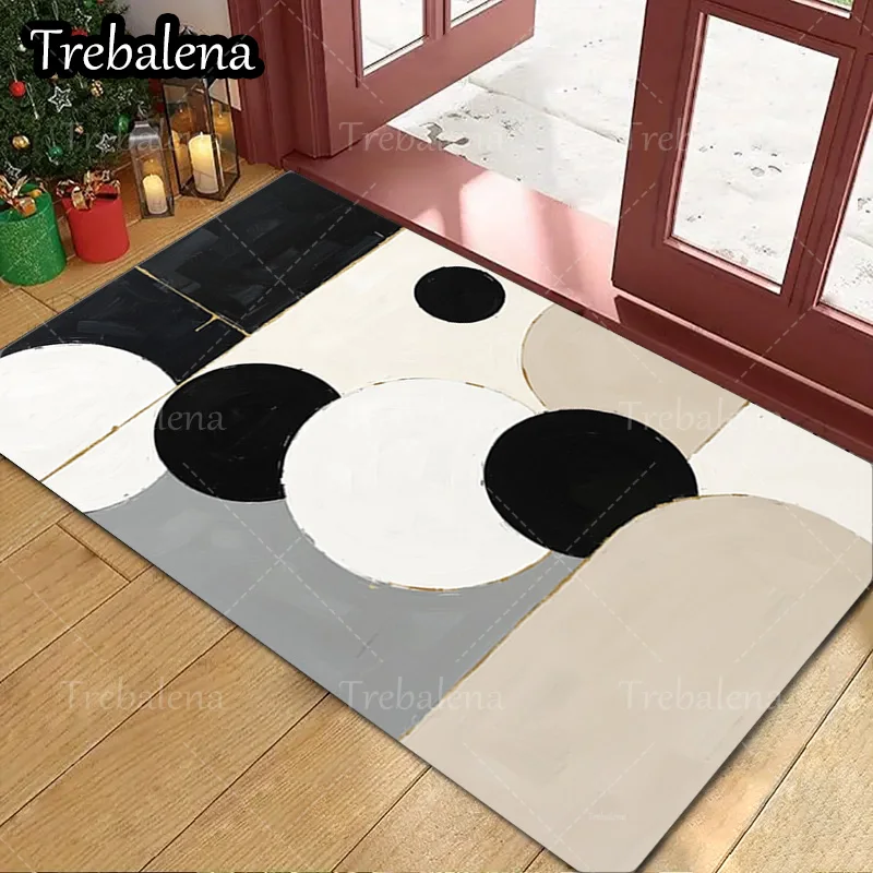 1 قطعة حصيرة باب ترحيب الحديثة مجردة دائرة تصميم منطقة البساط لديكور المنزل