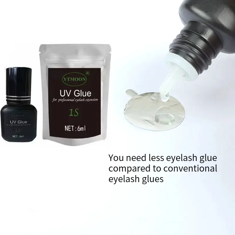 Wholesale 5PCS UV GLUE Adhesive Eyelash Extensions 6ml Black UV Eyelash Glue Fast Drying Strong Long Lasting False Lash Supplies