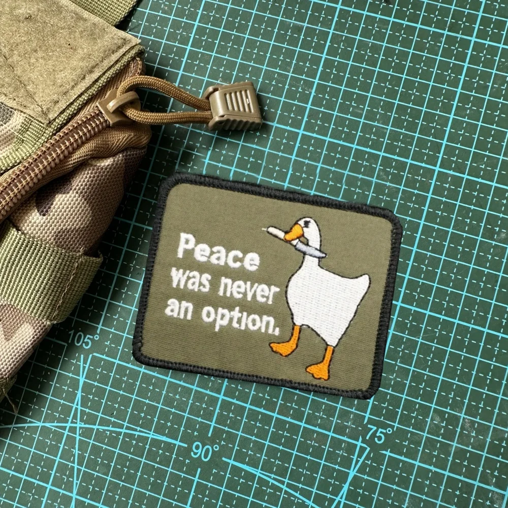 Cartoon Goose Embroidery Stickers on Clothes  Hook and Loop Patches Backpack Funny Animals Tactical Patch Badges