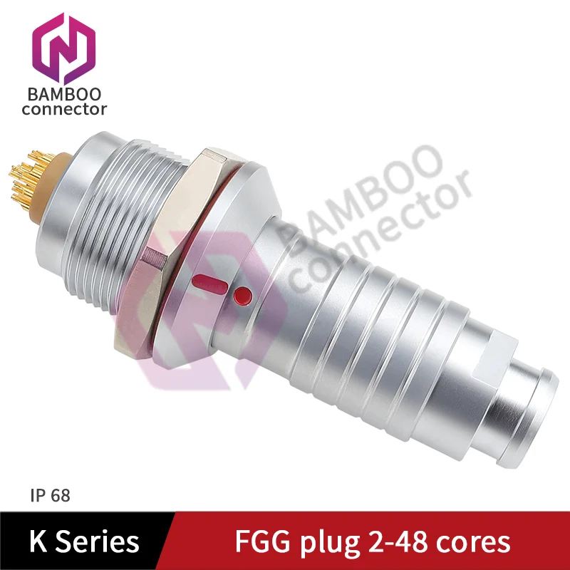 K Series Quick Self-latching FGG Plug 1K 2K 2 3 4 5 6 7 Pin Waterproof Male Plug Female Socket Aviation Metal Butting Connector