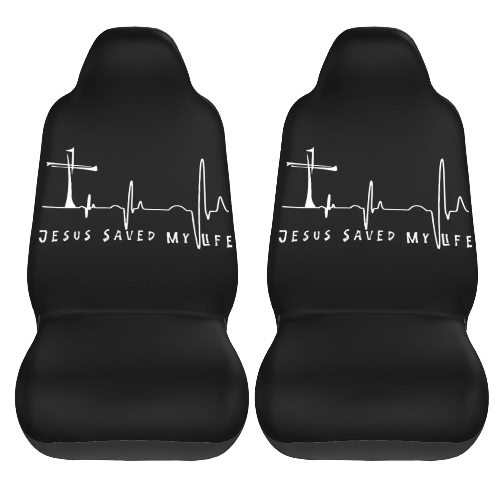 Jesus Saver My Life 2pcs Car Seat Covers Suitable for Women and Men Universal Car Front Seat Protector Suitable for Cars SUV